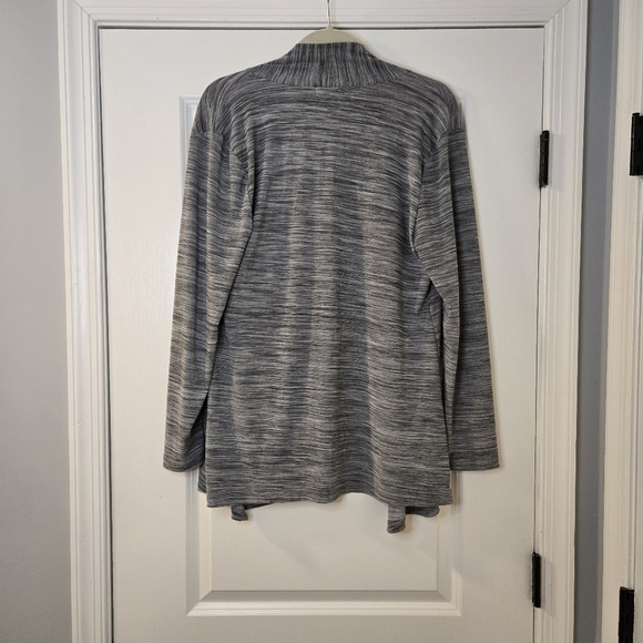 Susan Lawrence Gray And Black Longsleeve Lightweight Cardigan Size Large - Picture 4 of 13